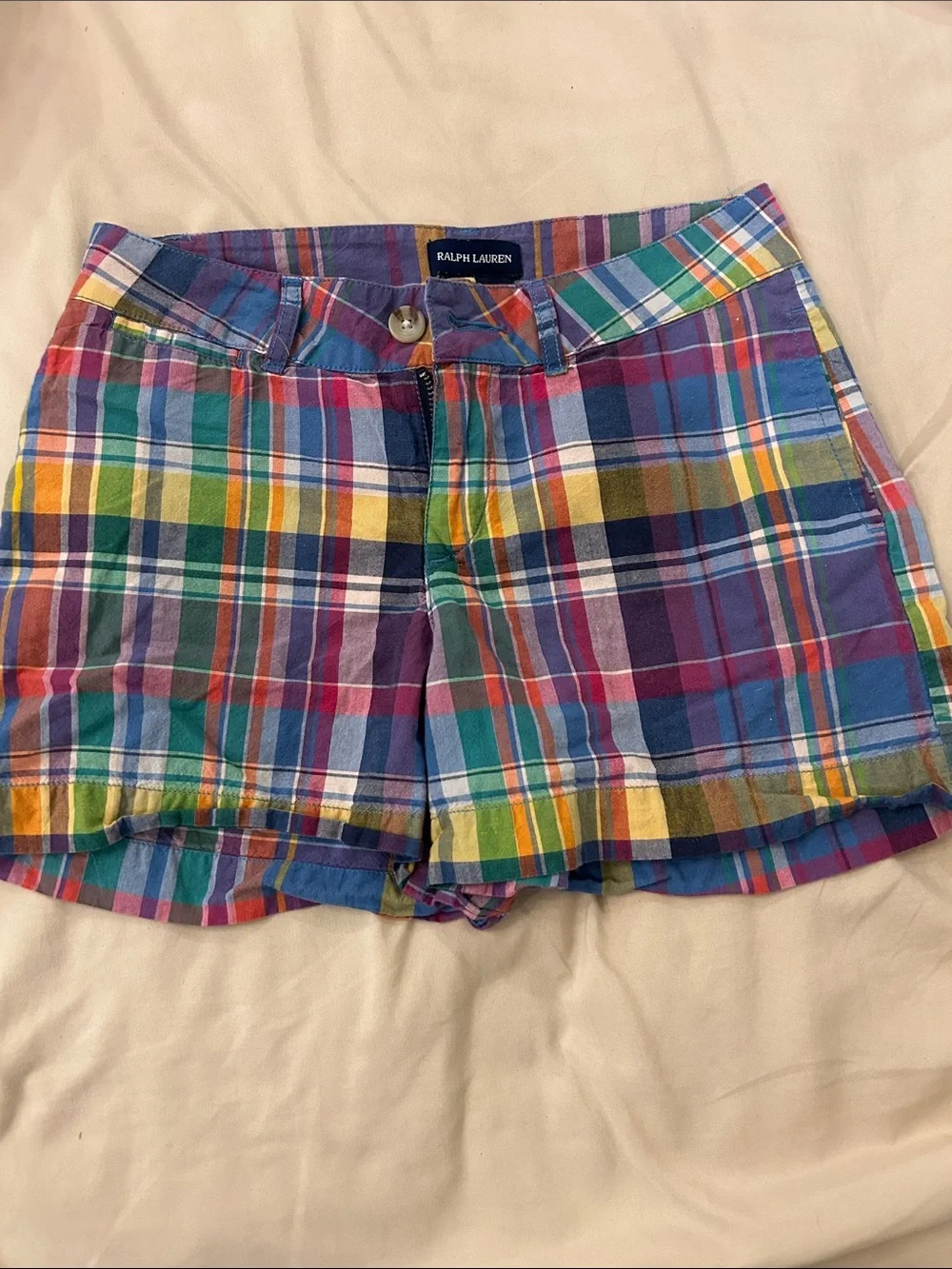 Polo Ralph Lauren Bright Multicolor Plaid Cotton Shorts